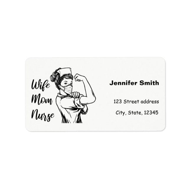 Ehefrau Mutter Krankenschwester Adressaufkleber (Vorne)