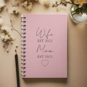Ehefrau & Mutter seit – Minimalistisches Valentins Notizblock