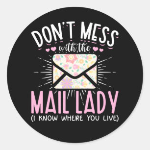 Ehefrau Postarbeiter Funny Mailman Frau Runder Aufkleber