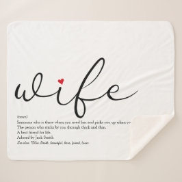 Ehefrau Red Liebe Herz Elegantes Script Personalis Sherpadecke