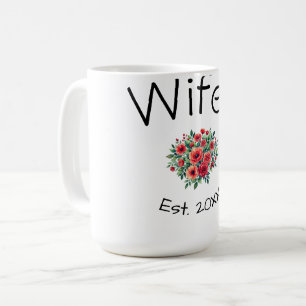 Ehefrau rote florale Est-Jahr zukünftige Ehefrau V Kaffeetasse