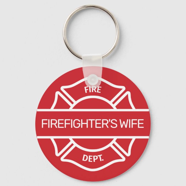 Ehefrau Roter Schlüsselanhänger des Feuerwehrmanns (Vorderseite)