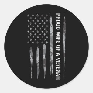 Ehefrau_ stolz Ehefrau eines Veteranen - Amerikani Runder Aufkleber