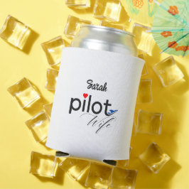 Ehefrau-Typografie und Flugzeug, einfach, Minimali Dosenkühler