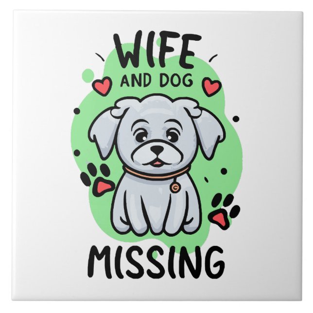 Ehefrau und Hund Vermisst Fliese (Vorderseite)