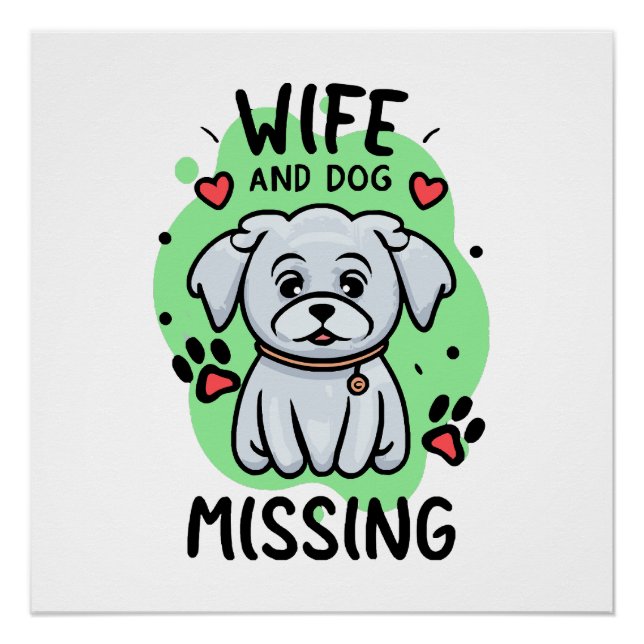 Ehefrau und Hund Vermisst Poster (Vorderseite)