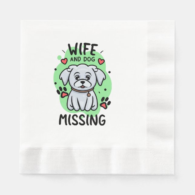 Ehefrau und Hund Vermisst Serviette (Vorderseite)