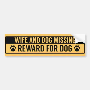 Ehefrau-und Hundevermisste Belohnung für Hund Autoaufkleber