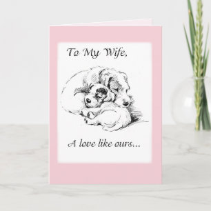 Ehefrau Valentine Cudly Hunde Feiertagskarte