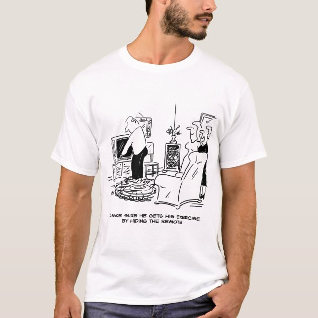 Ehefrau Versteckt die Remote-Kontrolle des Fernseh T-Shirt (Vorderseite)