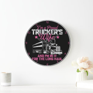 Ehefrau von Stolz Trucker: Liebe von Langstreckenf Große Wanduhr