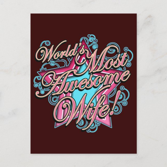 Ehefrau - Welten am besten! Postkarte (Vorderseite)