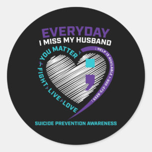 Ehefrau Women Suizidprävention Awareness Husnd Sem Runder Aufkleber