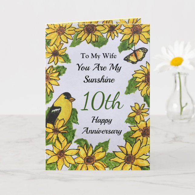 Ehefrau zum 10. Jubiläum Sie sind meine Sonnensche Karte (Kleine Pflanze)