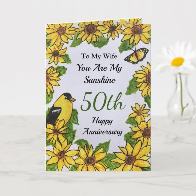 Ehefrau zum 50. Jubiläum Sie sind meine Sonnensche Karte (Kleine Pflanze)