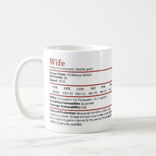 Ehefrauen-Block-Tasse für Dungeons und Dragons Kaffeetasse