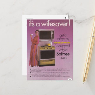 „Ehefrauenretter“- Retro-Ofen-Werbung Postkarte