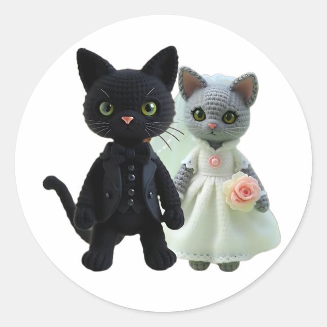 Ehekatzen Runder Aufkleber (Vorderseite)