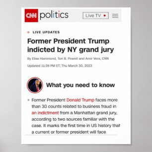 Ehemaliger Präsident Trump hat Poster angekündigt