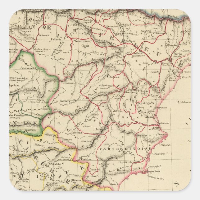 Ehemaliges Spanien Quadratischer Aufkleber (Vorderseite)