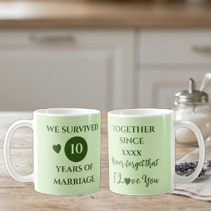 Ehemann 10 Jahre Ehe est Jahr grün Kaffeetasse