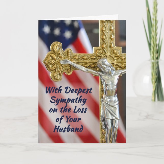 Ehemann, Beileid Religiöse Christliche Militär Karte (Vorderseite)
