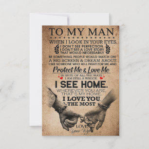 Ehemann beschütze mich und liebe mich RSVP karte