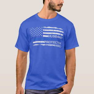 Ehemann Daddy Beschützer Held Polizist Vater T-Shirt