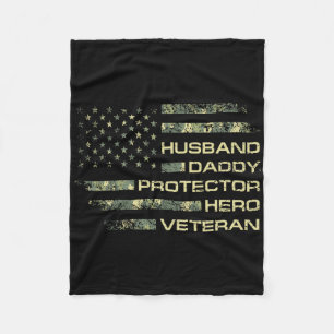 Ehemann Daddy Beschützer Held Veteran USA-Flagge C Fleecedecke