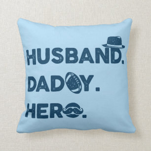 Ehemann. Daddy. Held. Retro-Grafik Kissen