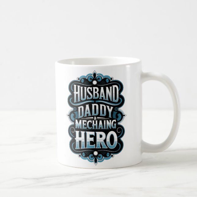 "Ehemann Daddy Mechanic Hero - Funny Gift für Vate Kaffeetasse (Rechts)