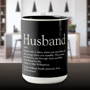 Ehemann Definition Lustig Cool Schwarz und Weiß Zweifarbige Tasse