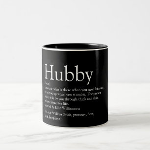 Ehemann Definition Zitat Lustig Cool Schwarz und W Zweifarbige Tasse