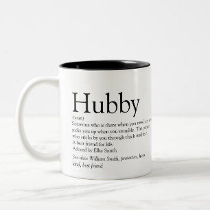 Ehemann-Definitionszitat Schwarz und Weiß Modern Zweifarbige Tasse