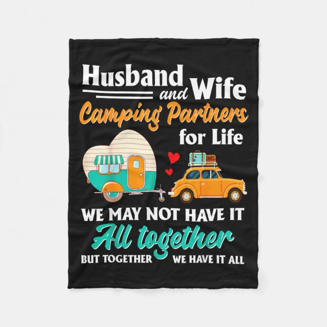 Ehemann Ehefrau Camping-Partner Lebensdesign Fleecedecke (Vorderseite)