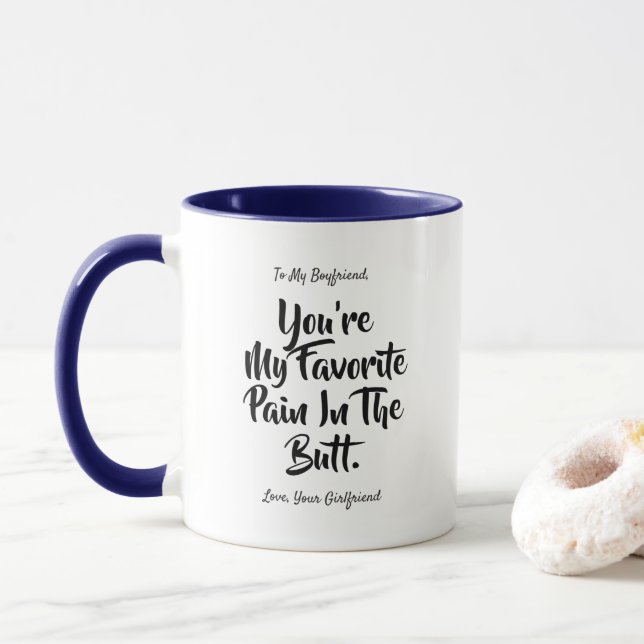 Ehemann, Ehefrau-/Freundin-Freund-lustige Tasse (Mit Donut)