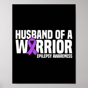 Ehemann einer Lila Ribbon Epilepsy Awaren Poster