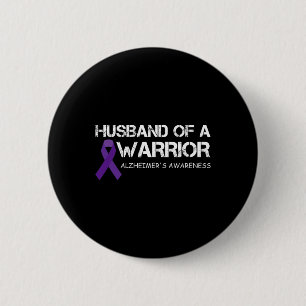 Ehemann eines Alzheimer-Kriegers Awareness Button