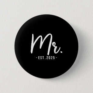 Ehemann Est 2025 Verheiratet Wedding Brautparty B Button