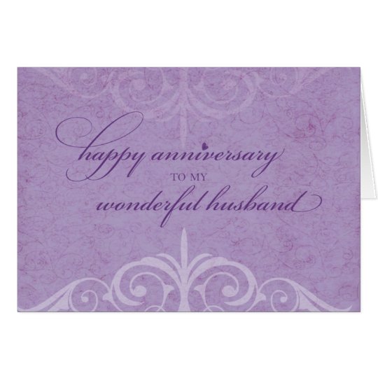 Ehemann-Hochzeitstag-Feier-Lavendel Karte
