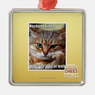 Ehemann Kitteh Ornament Aus Metall