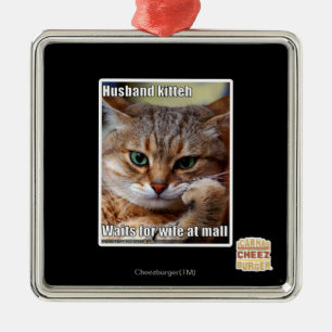 Ehemann Kitteh Silbernes Ornament