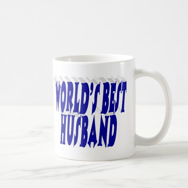 Ehemann mit blauem halben Text  Kaffeetasse (Rechts)