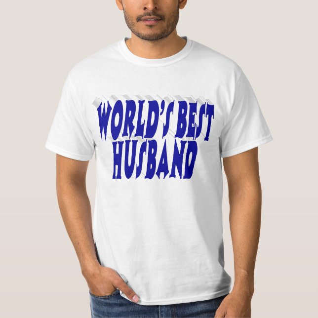 Ehemann mit blauem Text T-Shirt (Vorderseite)