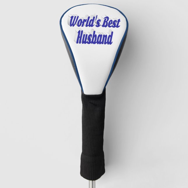 Ehemann mit blauem Text und Kopf-Abdeckung Golf Headcover (Vorderseite)