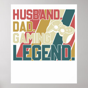 Ehemann Papa Gaming-Legende Poster
