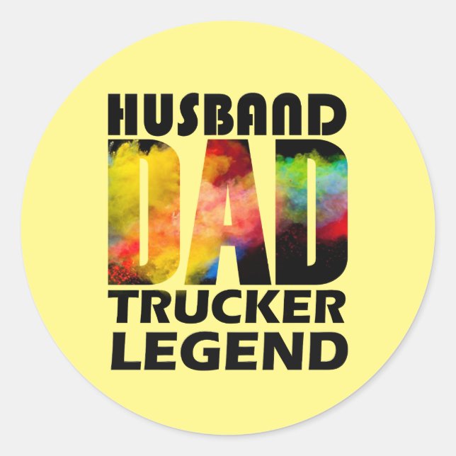 Ehemann Papa LKW-Legende Runder Aufkleber (Vorderseite)