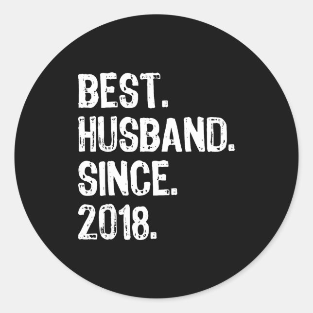 Ehemann seit 2018 1. Hochzeit Runder Aufkleber (Vorderseite)