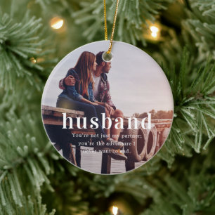 Ehemann Sentimentales Foto-Andenken Weihnachten Keramik Ornament