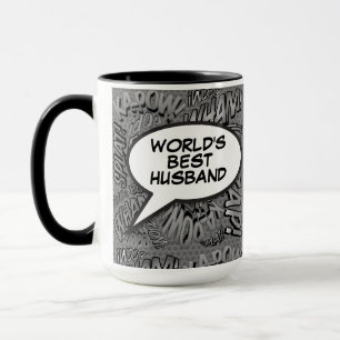 Ehemann Spaß Modern Cool Schwarz und Weiß Tasse